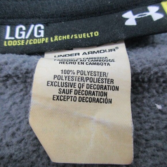 Under armour Hoodie Mens Large Gray Geometric Fleece Lined Loose Fit Full Zipper - Picture 7 of 11